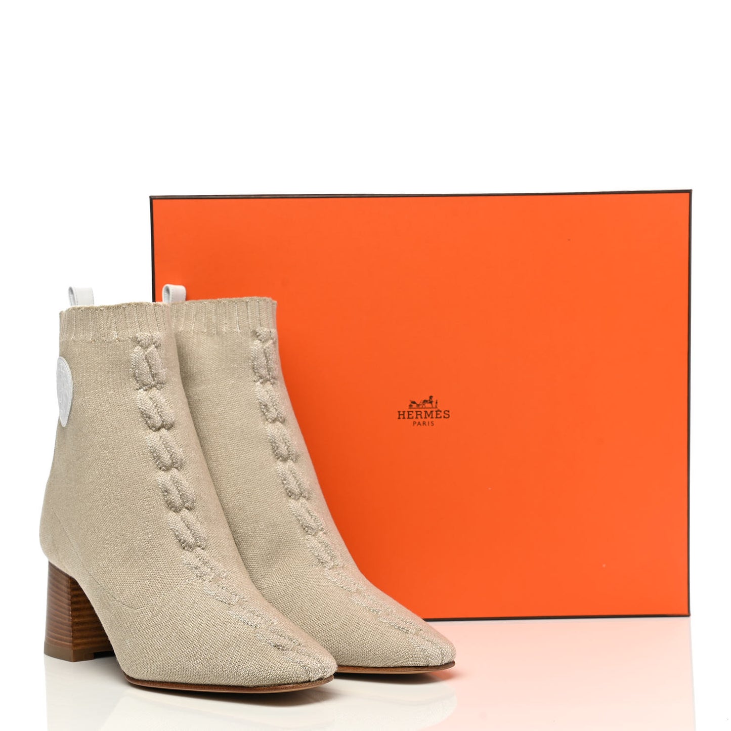 Knit Calfskin Volver 60 Ankle Boots 39 Nocciola
