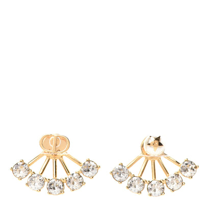 Christian Dior Crystal Pearl Petite CD Earrings Gold 1 of 4