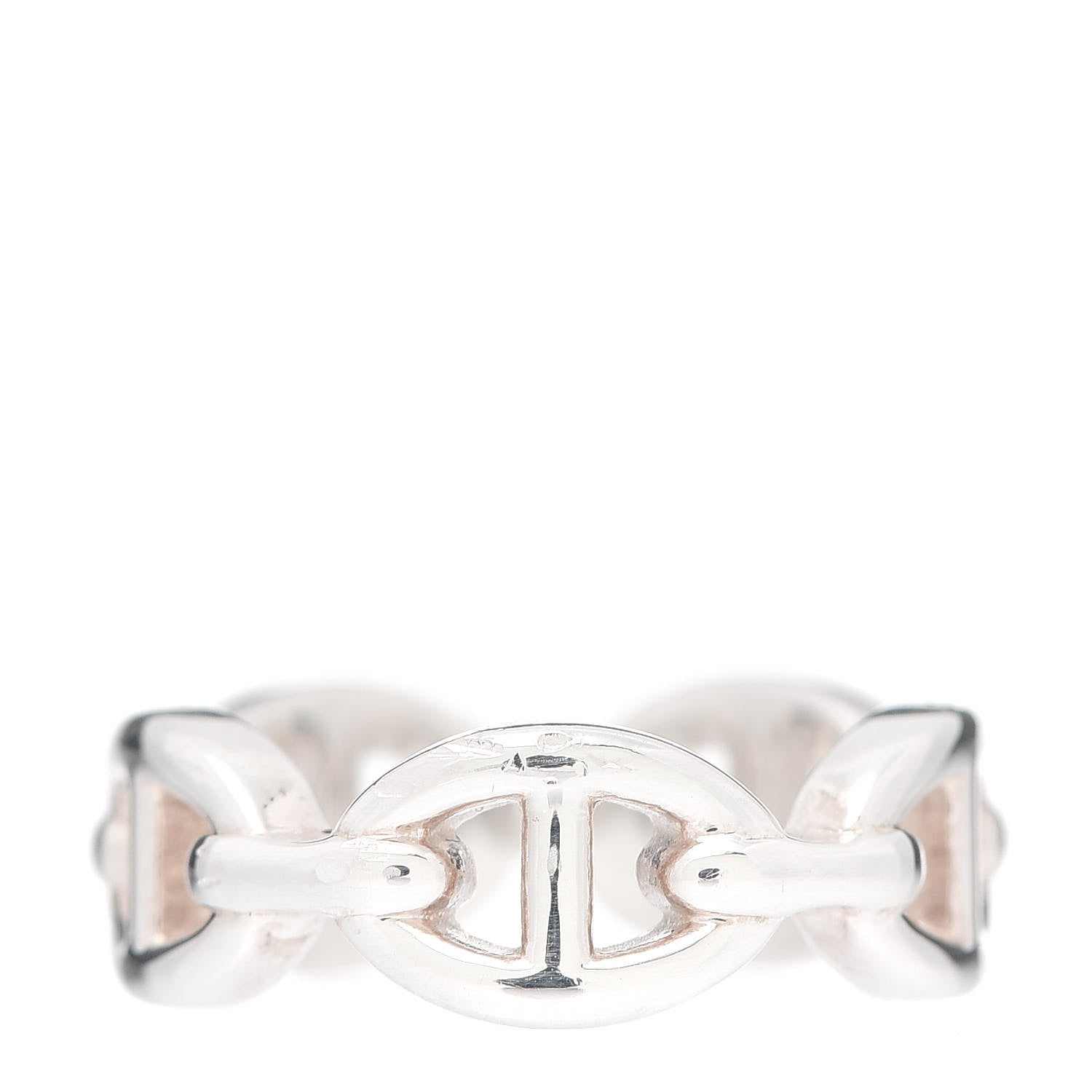 Hermes Sterling Silver PM Chaine d'Ancre Enchainee Band Ring 52 6 3 of 7