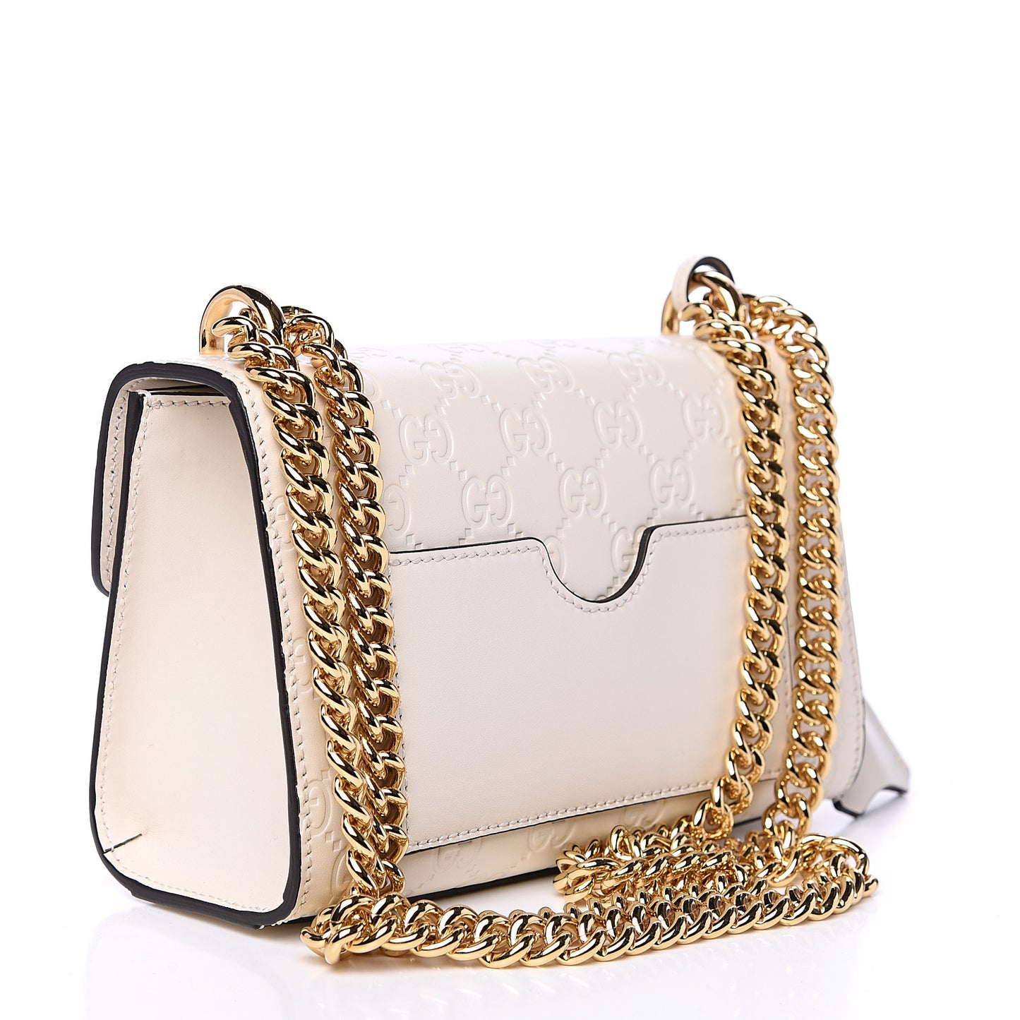 Guccissima Small Padlock Shoulder Bag White