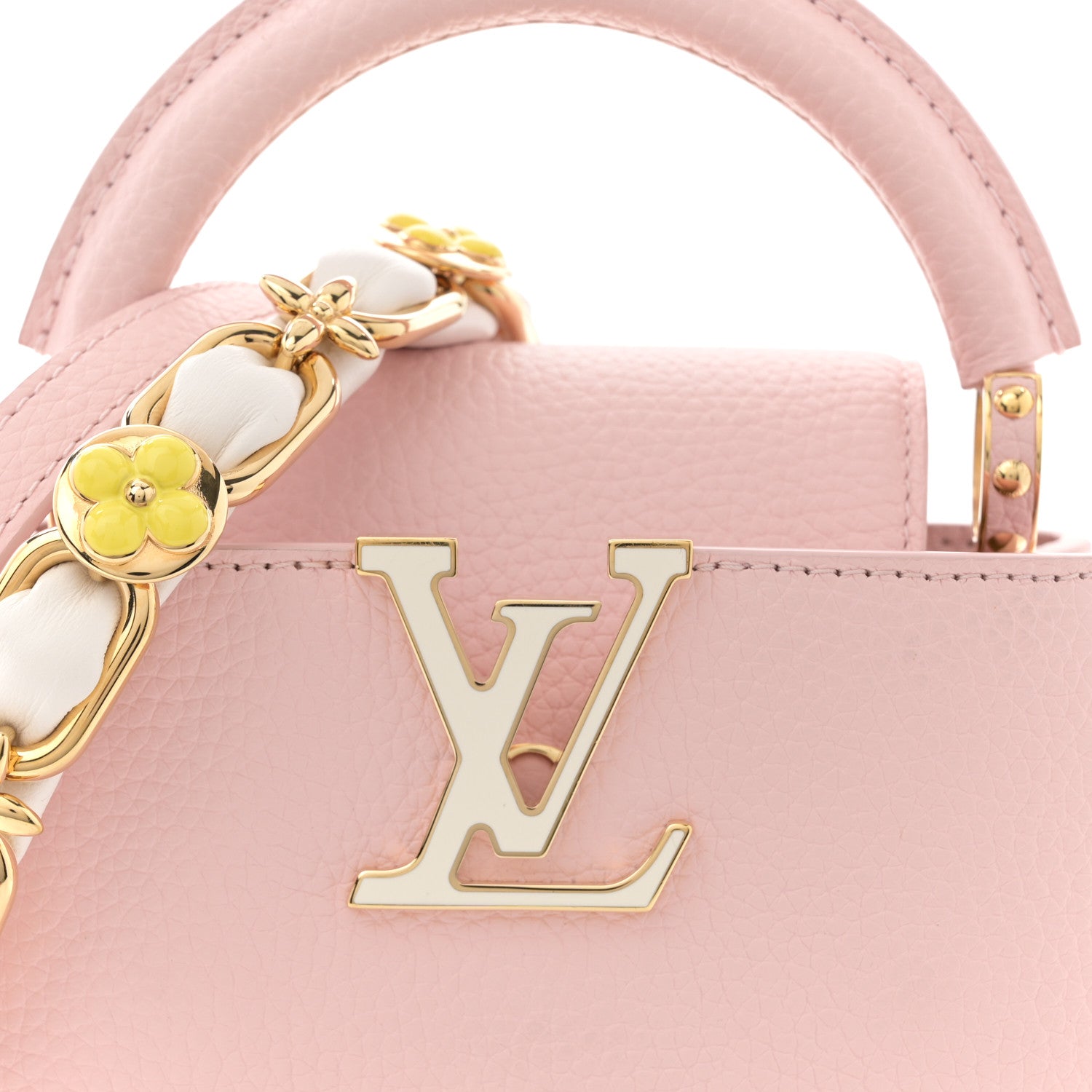 Louis Vuitton Taurillon Flower Chain Mini Capucines Pink 1765598