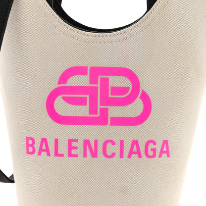 Balenciaga Cotton Canvas Calfskin New Wave Tote XS Natural Pink 8 of 11