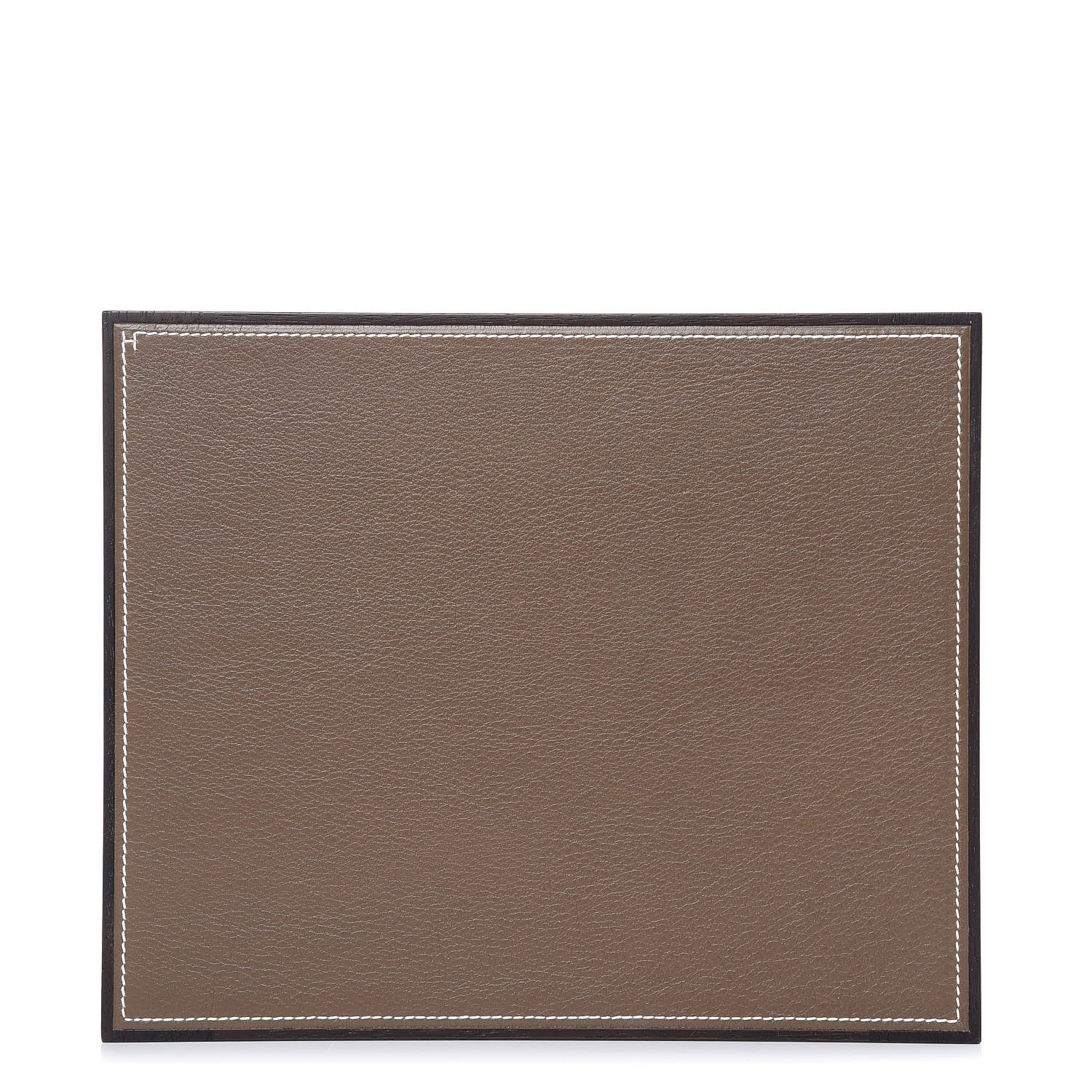 Hermes Mahogany Wood Smooth Taurillon Pleiade Mouse Pad Etoupe 1 of 4
