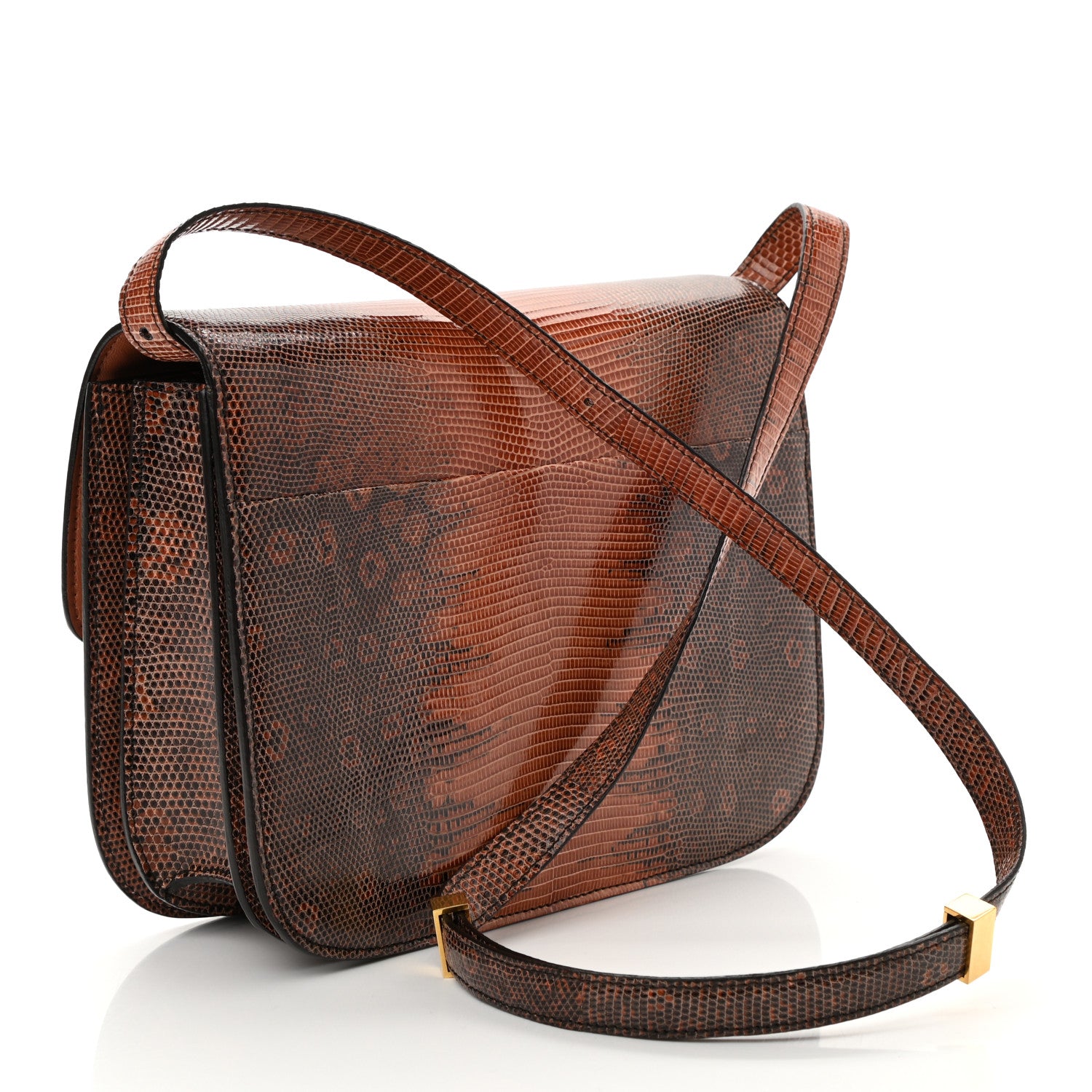 Celine Lizard Medium Classic Box Flap Bag Cognac 3 of 7