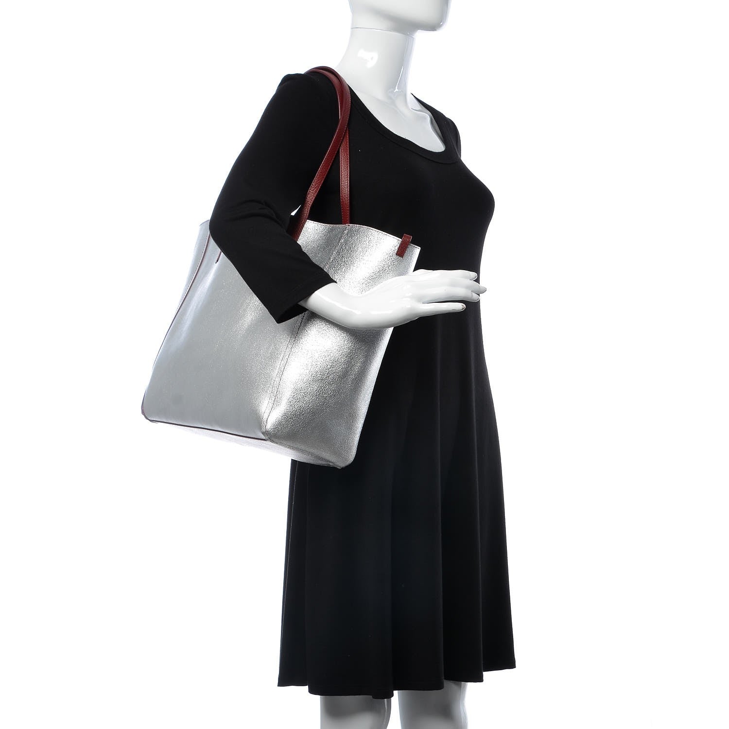 MCM Grained Calfskin Medium Reversible Wandel Tote Ruby Tan 2 of 12