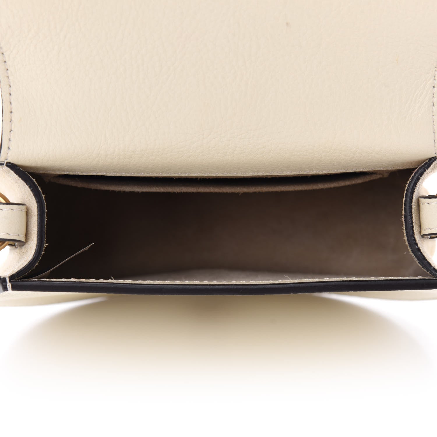 Chloe Calfskin Suede Small Nile Bracelet Bag Off White 5 of 9