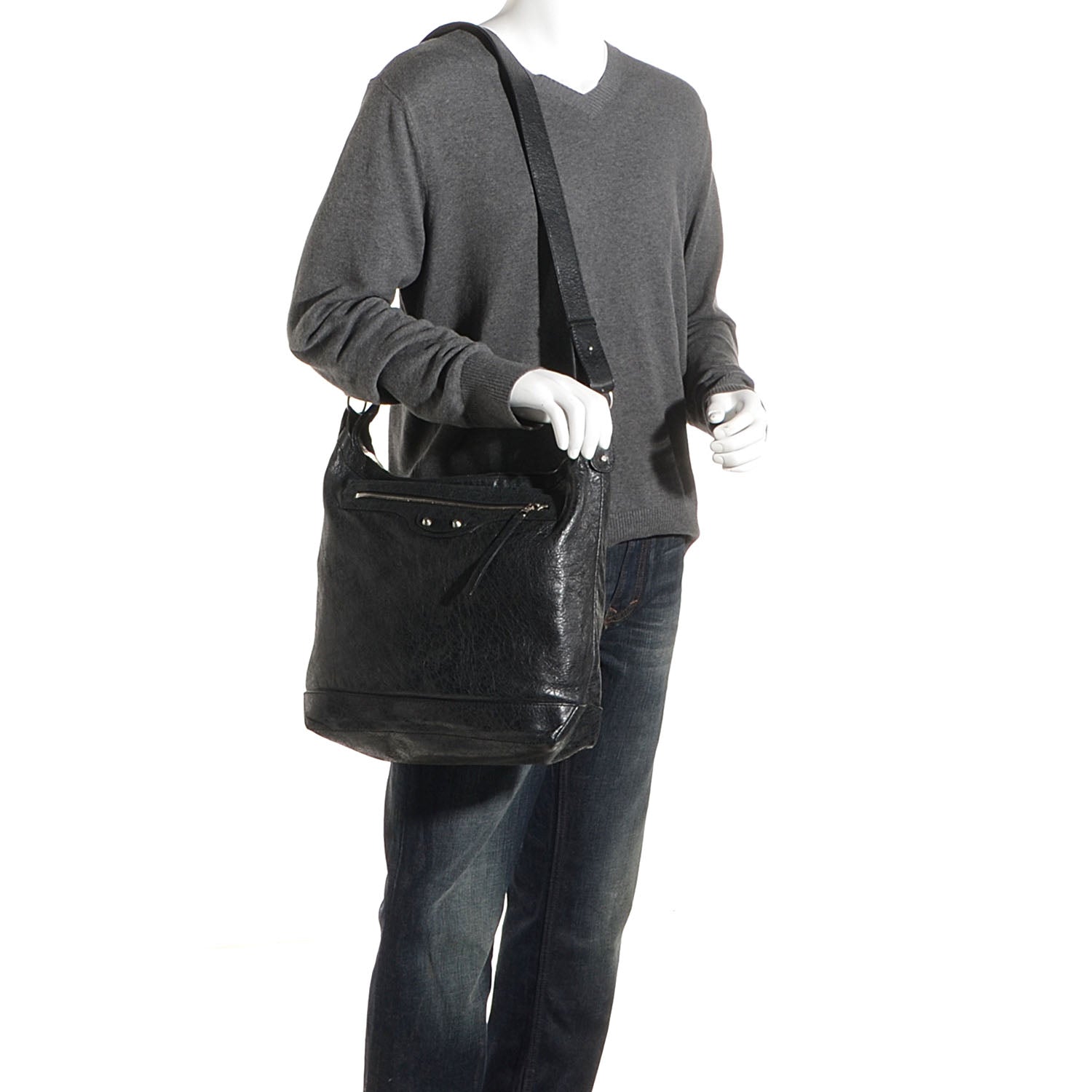 Balenciaga Agneau Mens Day Messenger Black 2 of 13