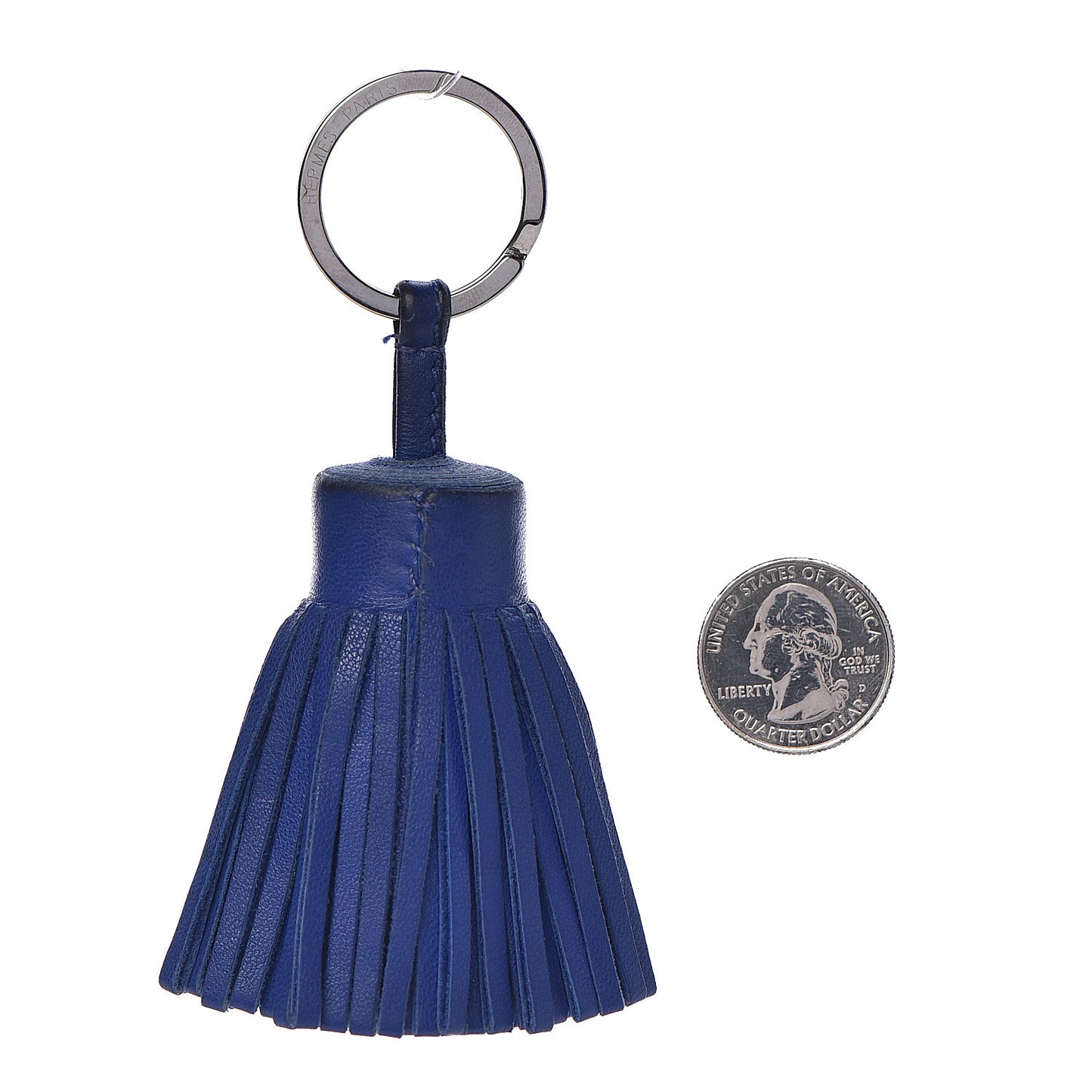 Lambskin Carmen Tassel Key Holder Bleu Electrique
