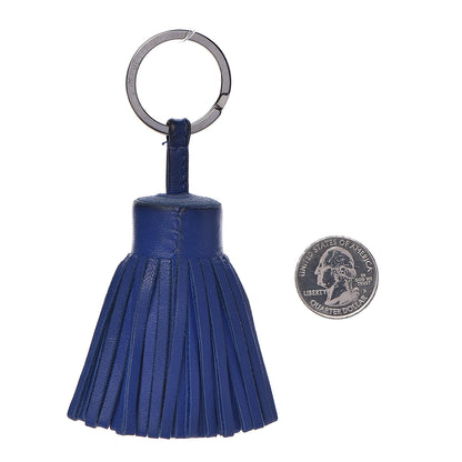 Hermes Lambskin Carmen Tassel Key Holder Bleu Electrique 2 of 4