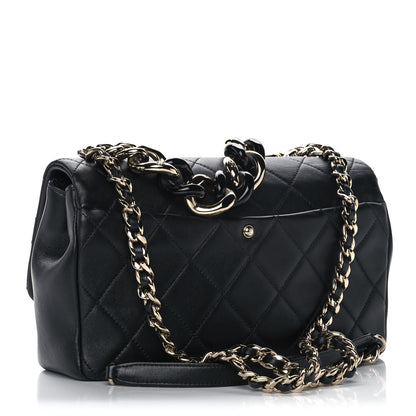 Chanel Lambskin Quilted Resin Bi-Color Chain Flap Bag Black 2 of 14