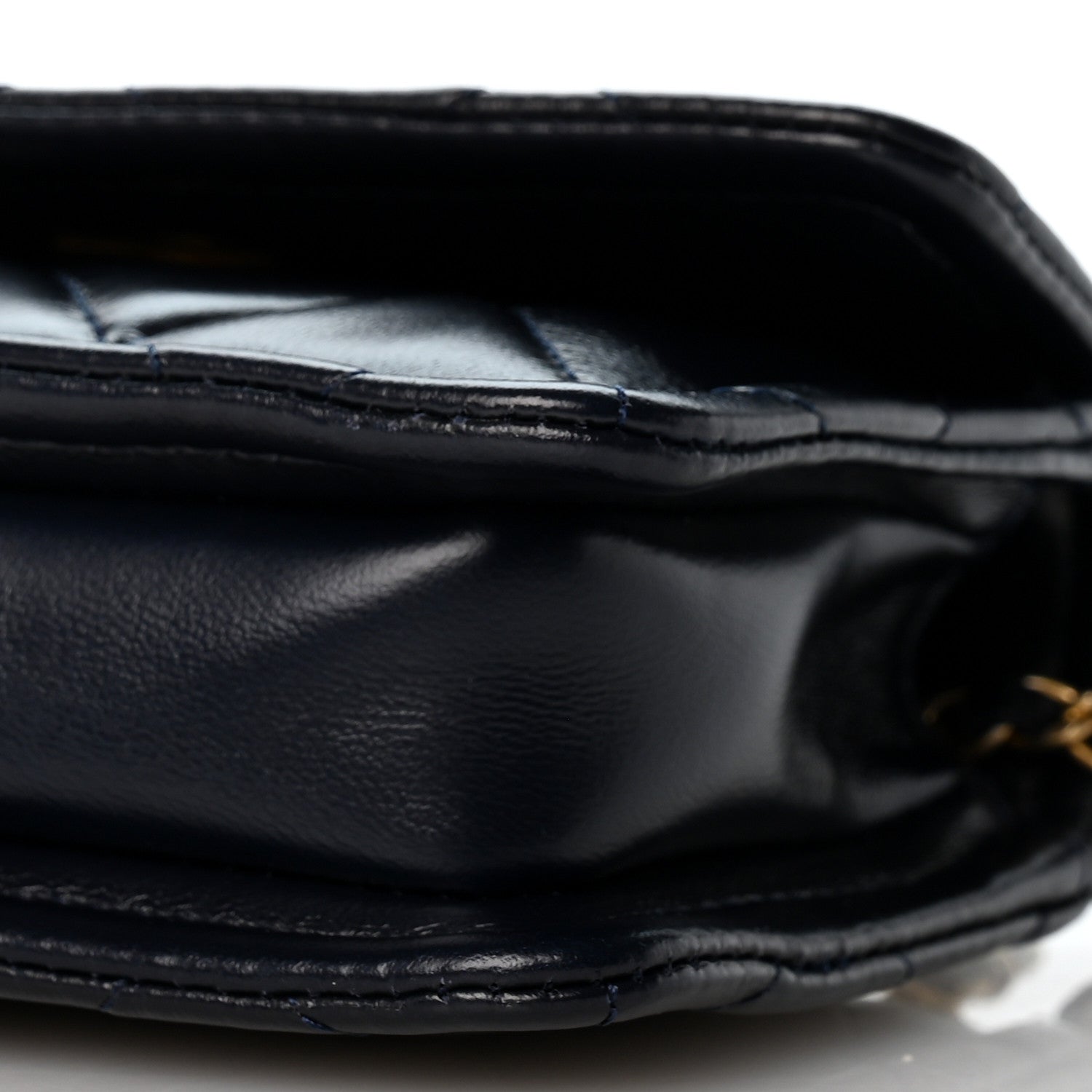 Chanel Shiny Lambskin Quilted Extra Mini Flap Navy Blue 10 of 12