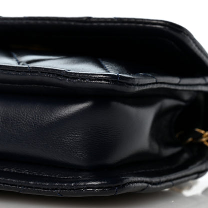 Chanel Shiny Lambskin Quilted Extra Mini Flap Navy Blue 10 of 12