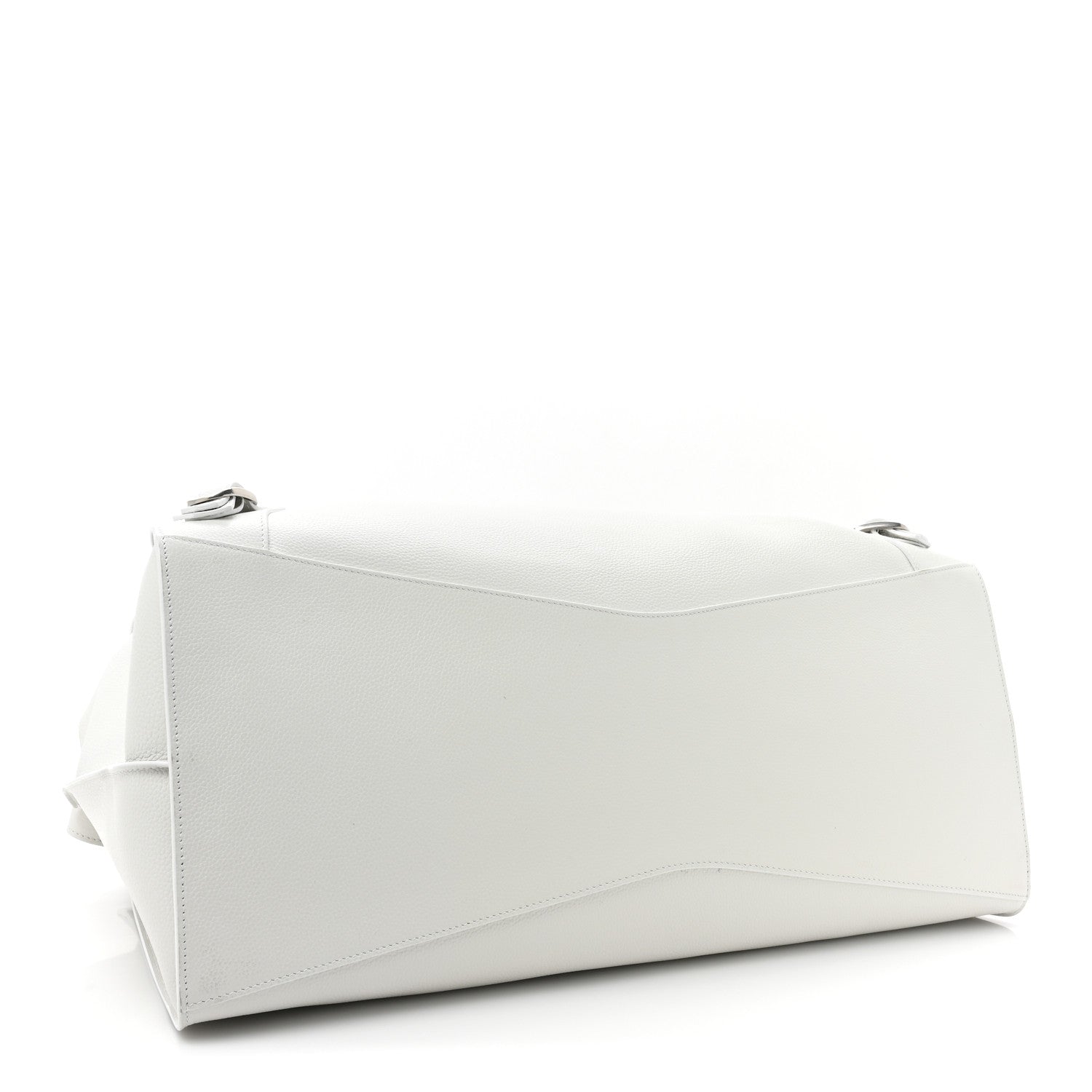 Balenciaga Grained Calfskin Neo Classic Silver Hardware Large Top Handle Bag White 4 of 15