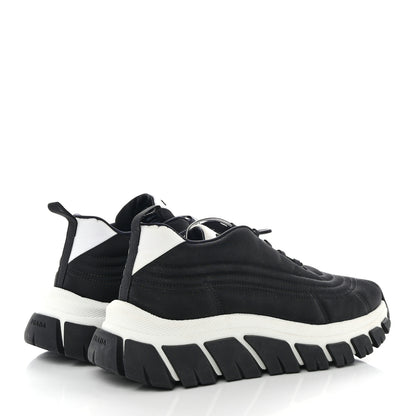 Prada Re-Nylon Gabardine Womens Rush Sneakers 37 Black White 4 of 9