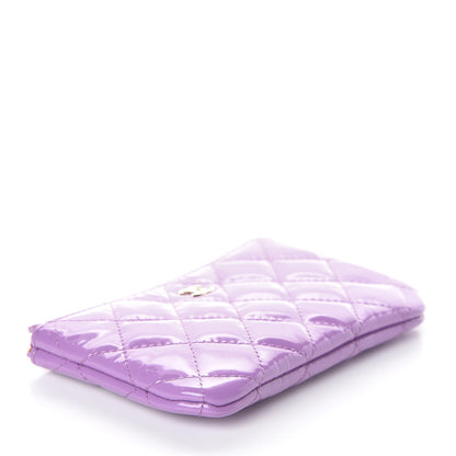 Chanel Patent Quilted Small Cosmetic Case Purple 4 of 8