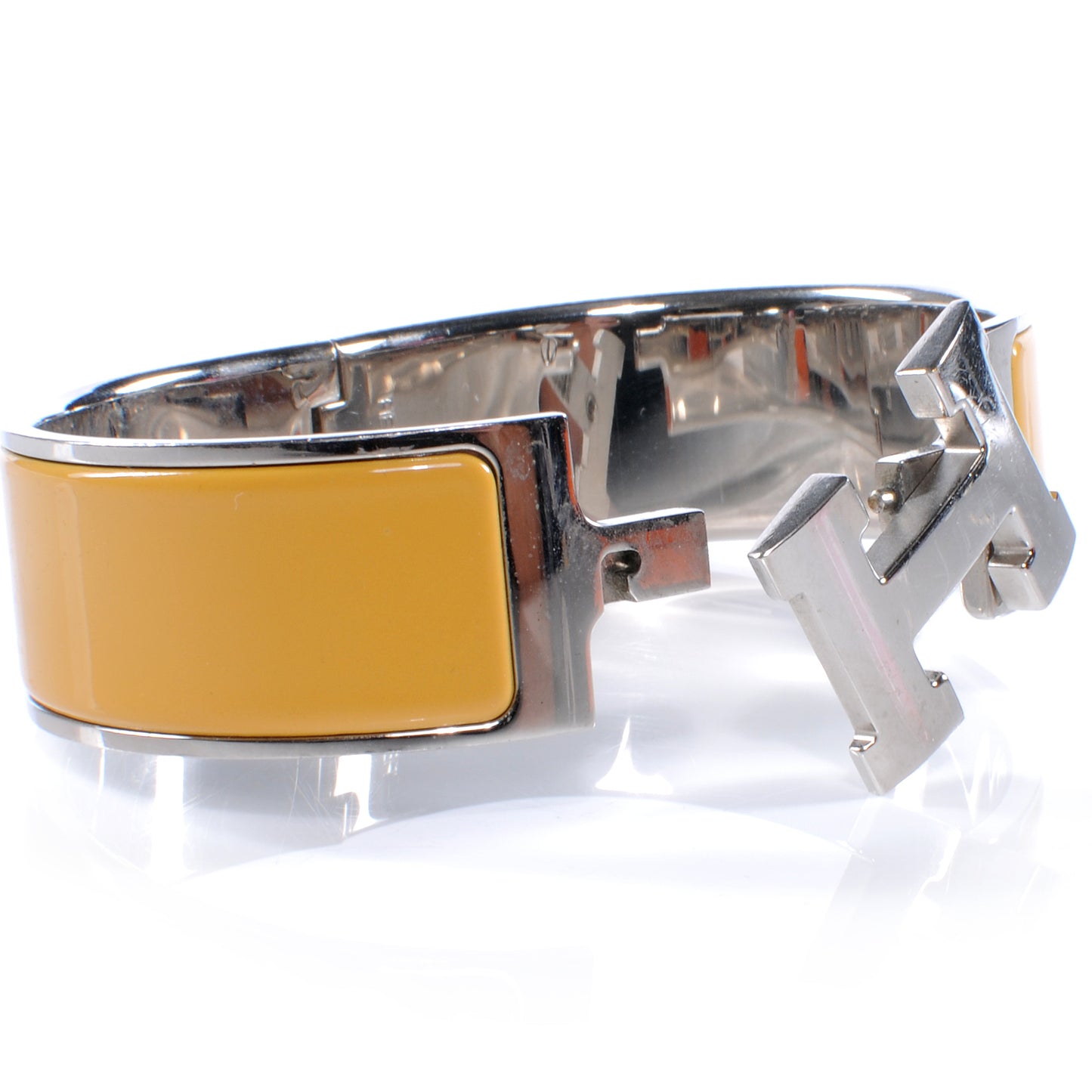 Enamel Clic Clac H Bracelet Wide GM Yellow