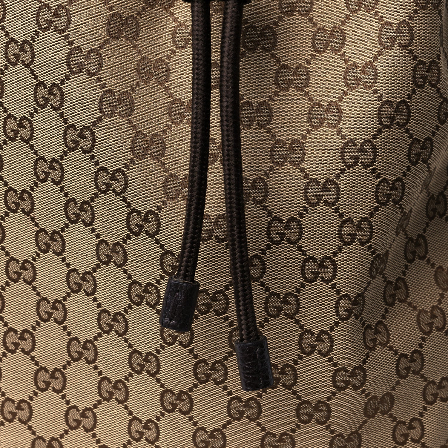 Gucci Monogram Dollar Calfskin O Drawstring Backpack Beige Ebony Testa di Moro Dark Chocolate 8 of 11