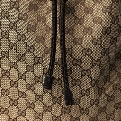Gucci Monogram Dollar Calfskin O Drawstring Backpack Beige Ebony Testa di Moro Dark Chocolate 8 of 11