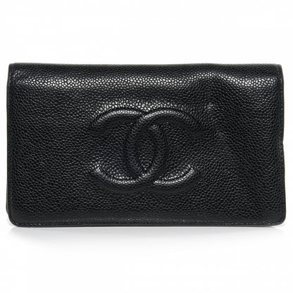 Chanel Caviar Yen Wallet Black 1 of 8