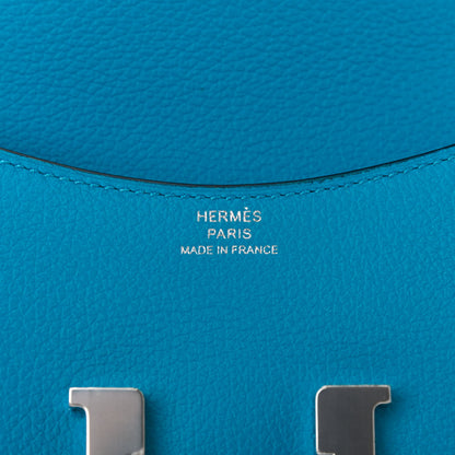 Hermes Evercolor Bi-Color Constance Slim Wallet Bleu Frida Rose Mexico 9 of 12