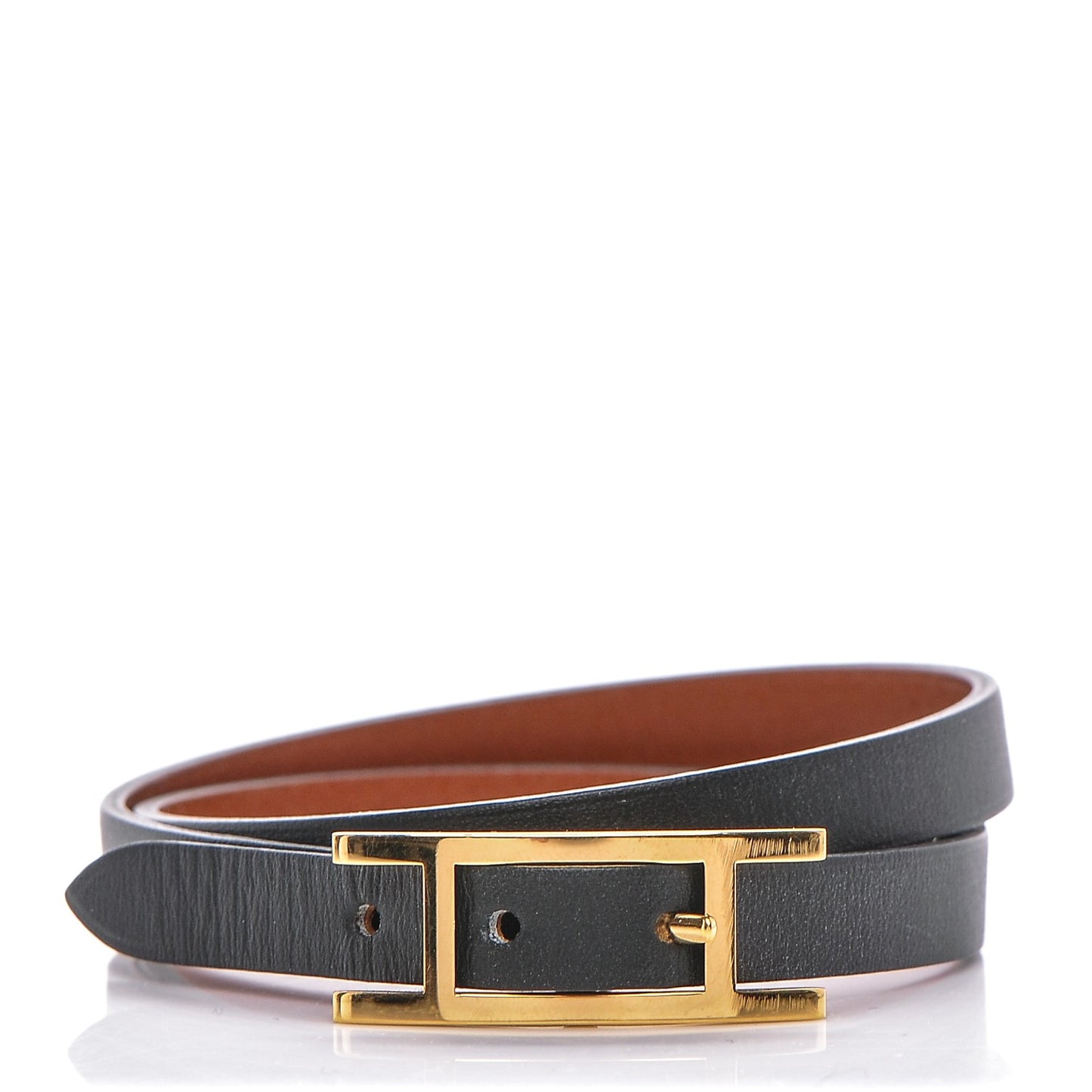 Chamonix Tadelakt Behapi Double Tour Reversible Bracelet M Black Gold
