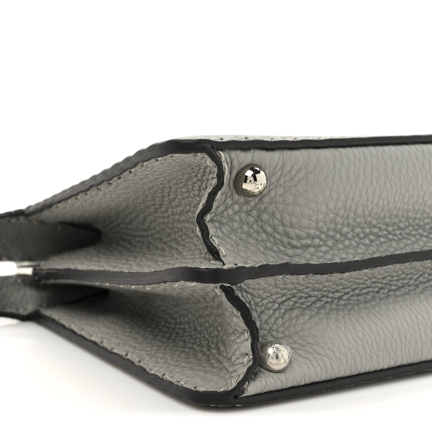 Cuoio Romano Selleria Bi-Color Small Peekaboo I SEE U Satchel Ghiaccio Asfalto