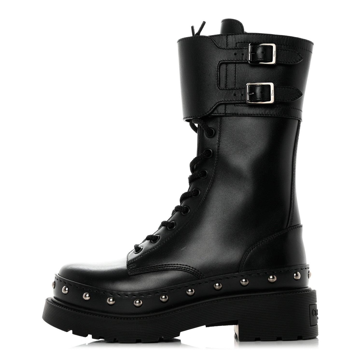 Christian Dior Calfskin Diorquake 25mm Combat Boots 36.5 Black 1 of 8