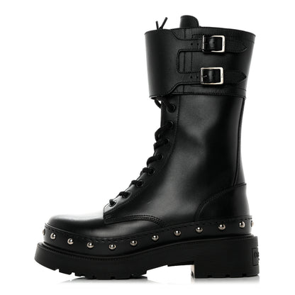 Christian Dior Calfskin Diorquake 25mm Combat Boots 36.5 Black 1 of 8