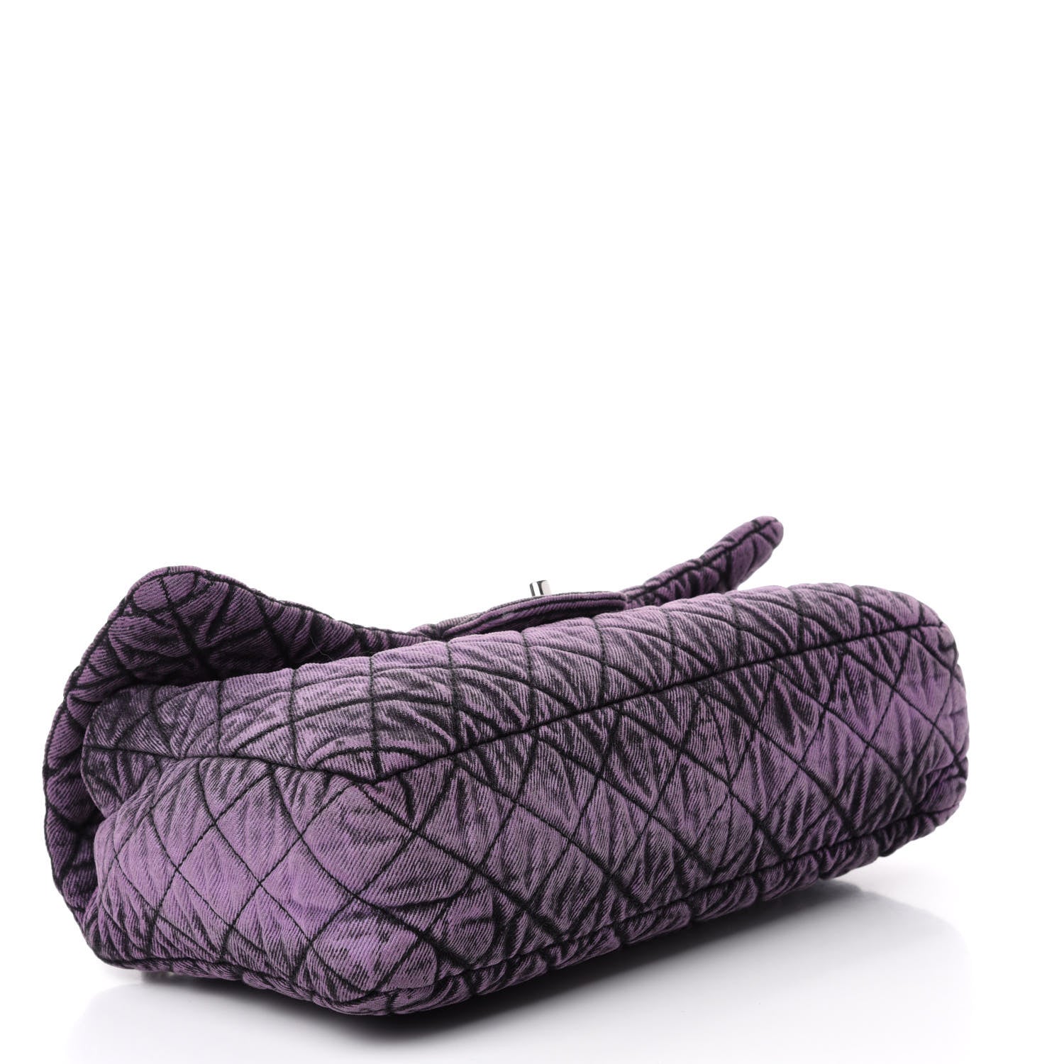 Chanel Denim Quilted Denimpression Flap Purple Black 4 of 10