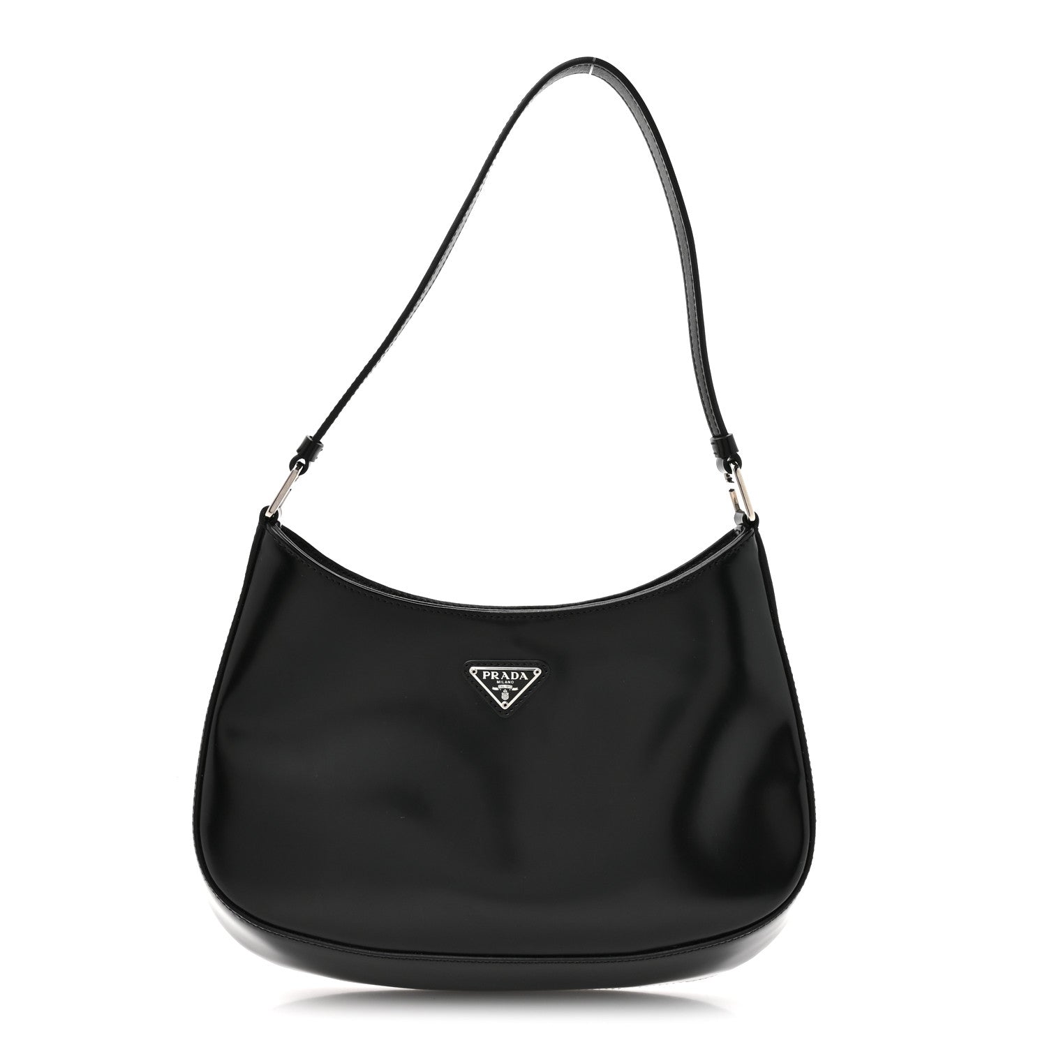 Prada Spazzolato Cleo Shoulder Bag Black 1 of 9