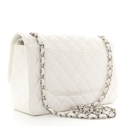 Chanel Caviar Quilted Jumbo Double Flap White 3 of 20