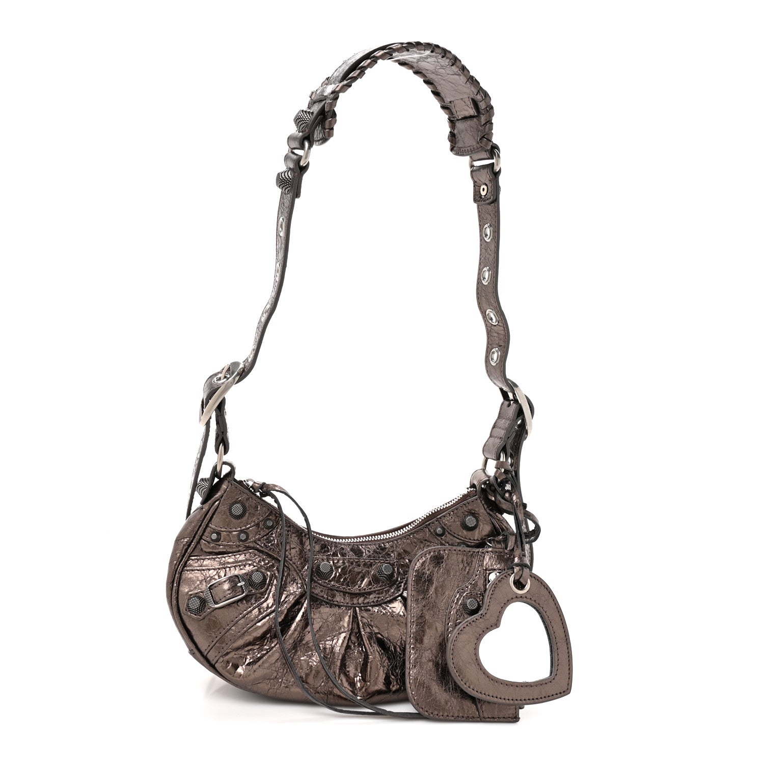Balenciaga Metallic Agneau Arena Le Cagole Shoulder Bag XS Dark Bronze 3 of 11