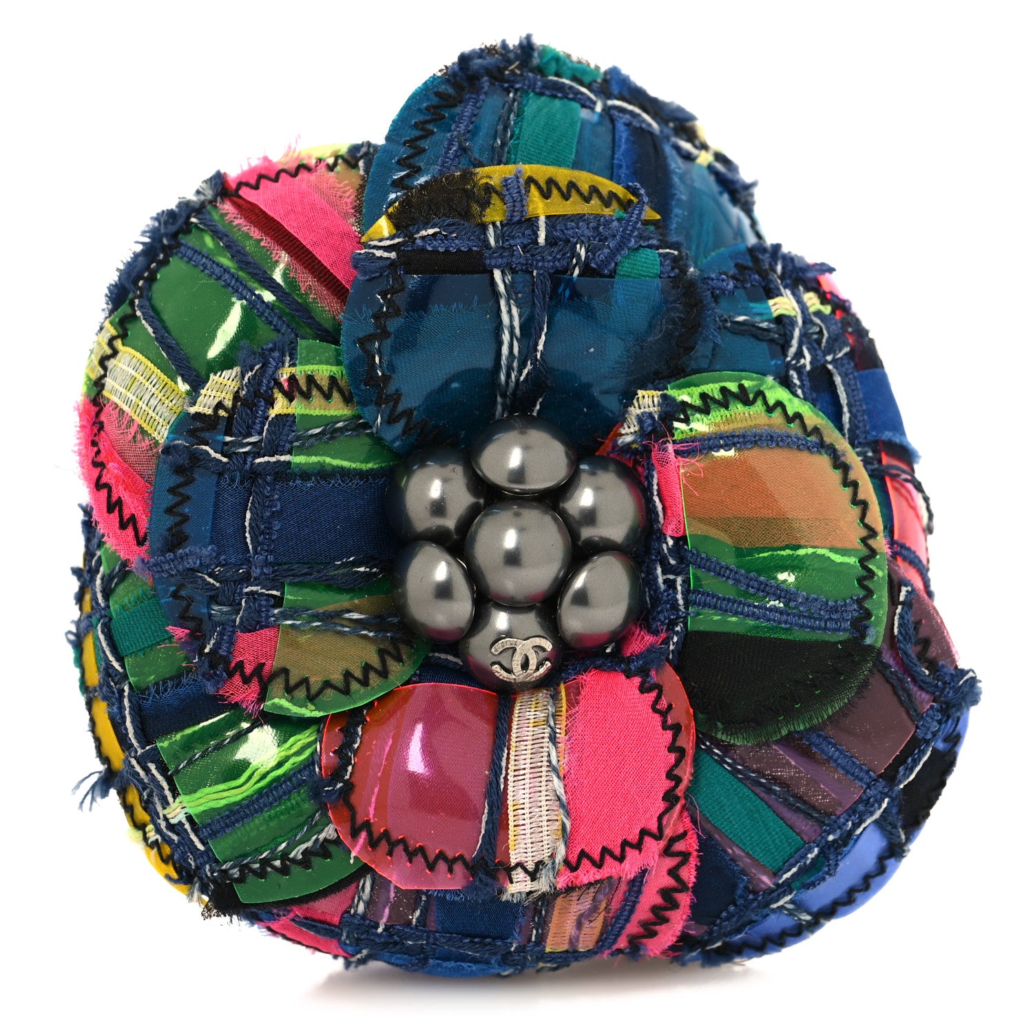 Chanel Patchwork Vinyl Camellia Pin Brooch Multicolor 1 of 3
