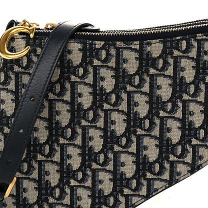 Christian Dior Oblique Saddle Pouch With Strap Navy Blue 9 of 13