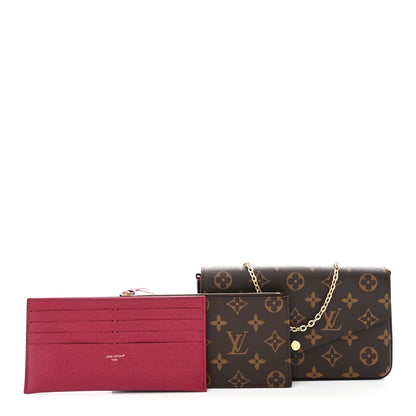 Louis Vuitton Monogram Pochette Felicie Chain Wallet Fuchsia 3 of 13