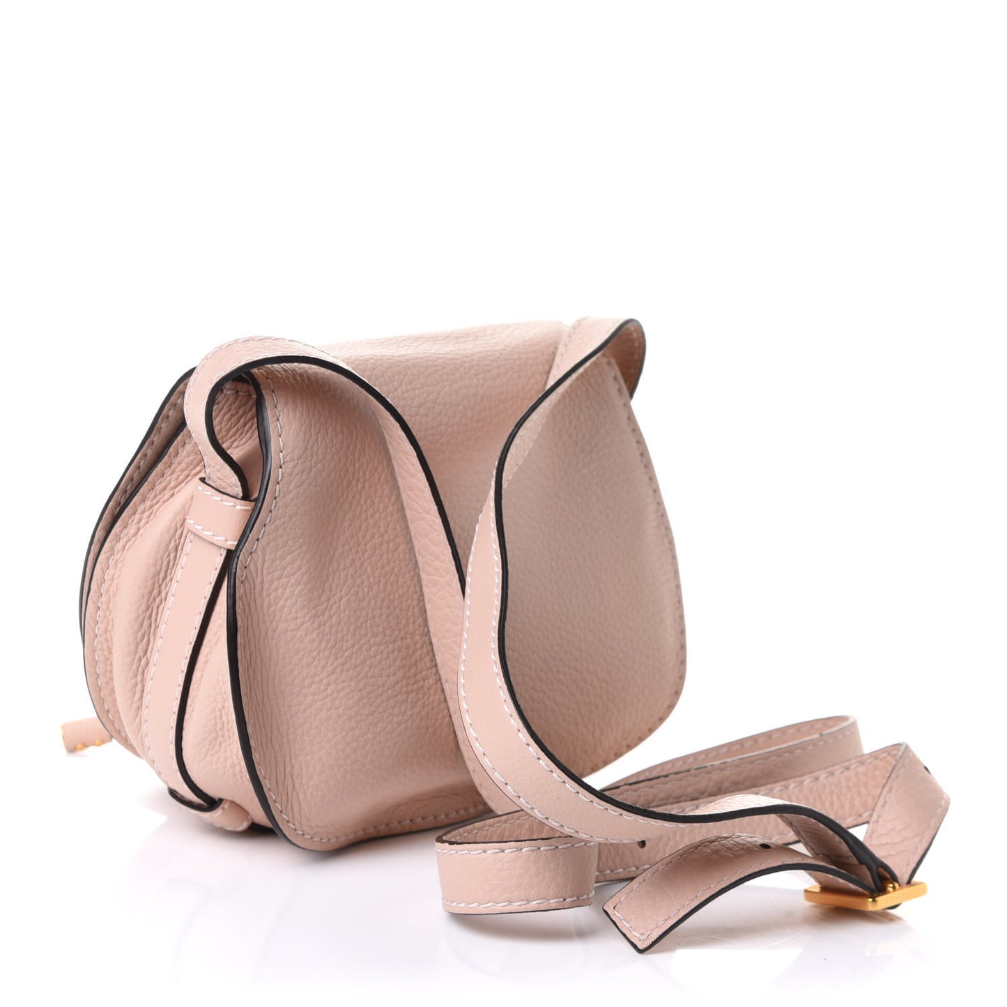 Calfskin Marcie Round Crossbody Bag Blush Nude