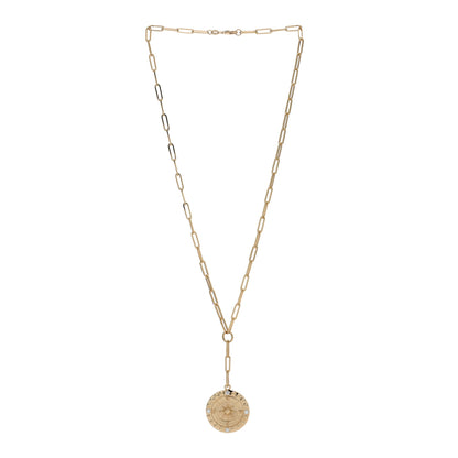 Foundrae 18K Yellow Gold Diamond Large Internal Compass Refined Clip Extension Chain Necklace 3 of 5