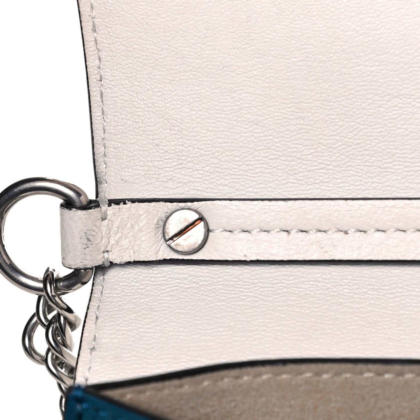 Lambskin Perforated Small GV3 Shoulder Bag White