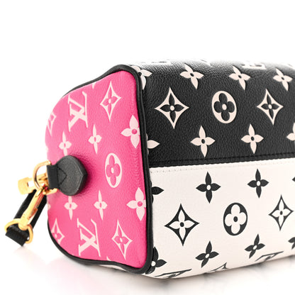 Louis Vuitton Empreinte Monogram Spring in the City Speedy Bandouliere 20 Black White Pink 8 of 9