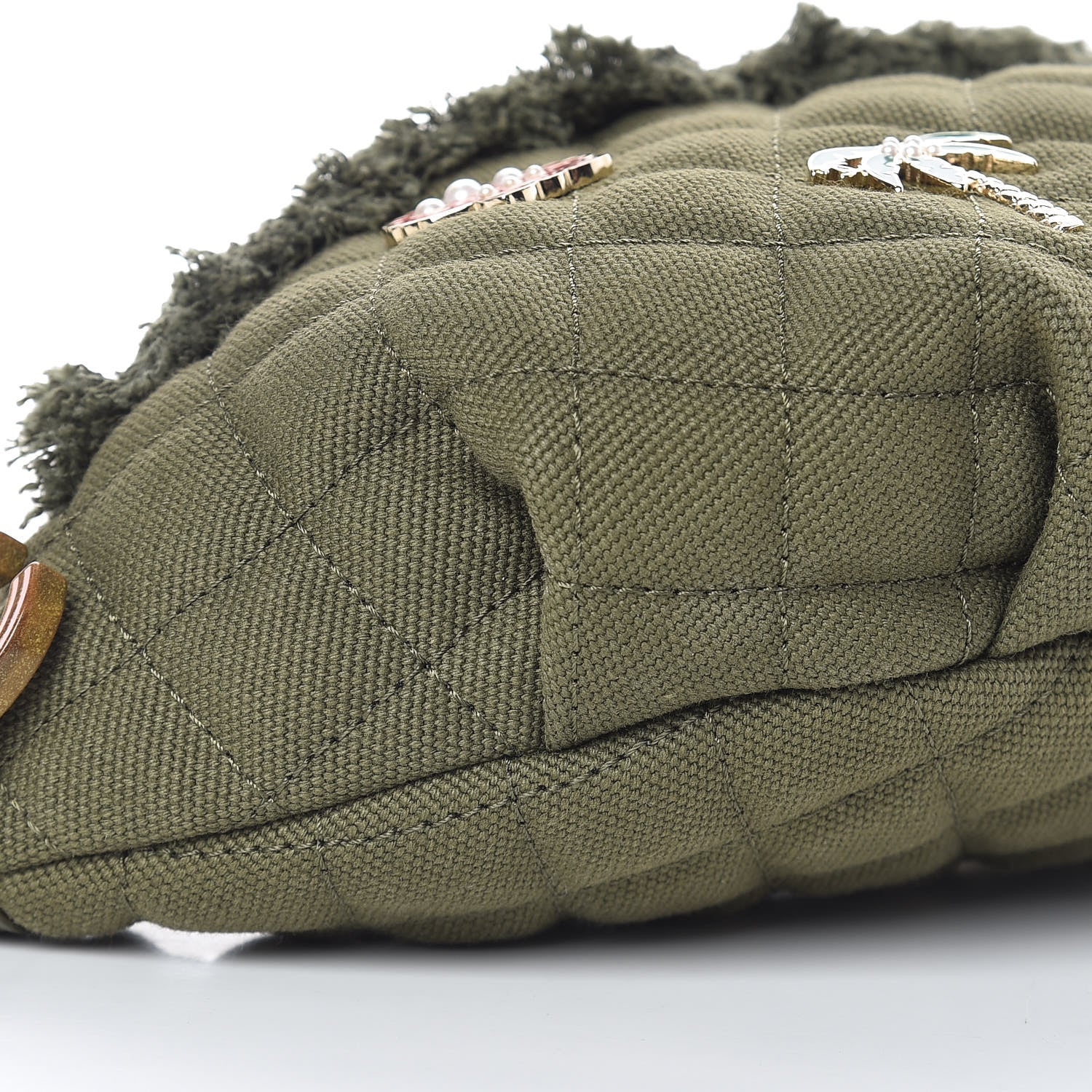 Chanel Canvas Lambskin Quilted Coco Cuba Charms Waist Bag Khaki 9 of 11