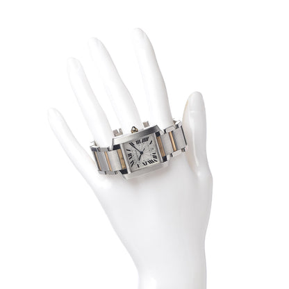 Cartier Stainless Steel 18K Yellow Gold 28mm Tank Francaise Automatic Watch 2 of 6