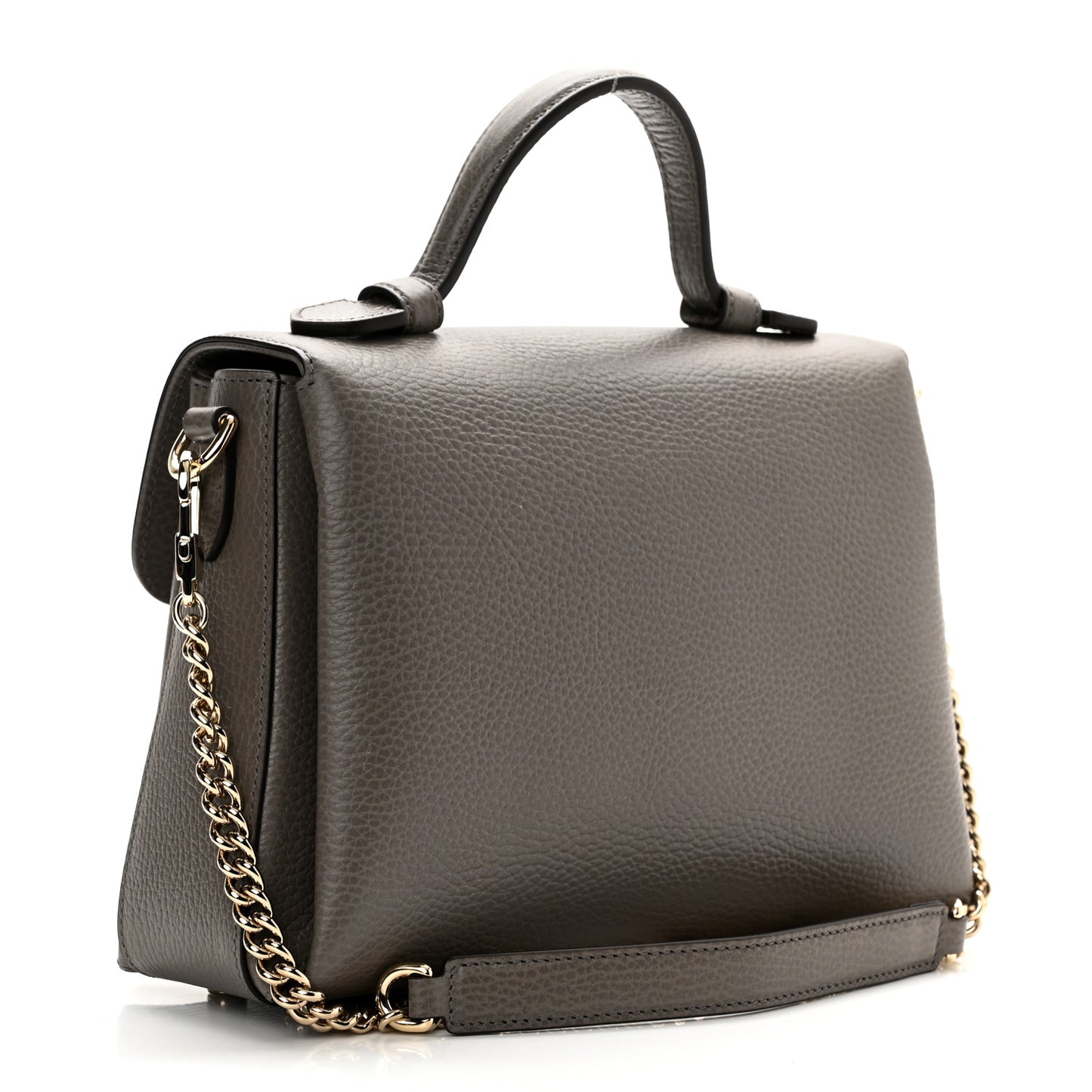 Dollar Calfskin Interlocking G Top Handle Shoulder Bag Loess