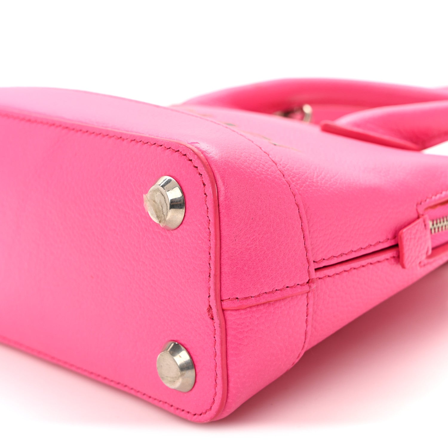 Balenciaga Signature Grained Calfskin Logo XXS Ville Top Handle Bag Fuchsia 9 of 12