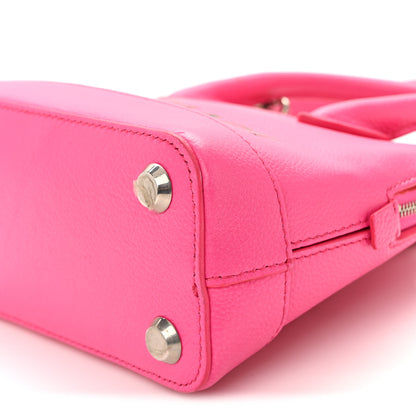 Balenciaga Signature Grained Calfskin Logo XXS Ville Top Handle Bag Fuchsia 9 of 12