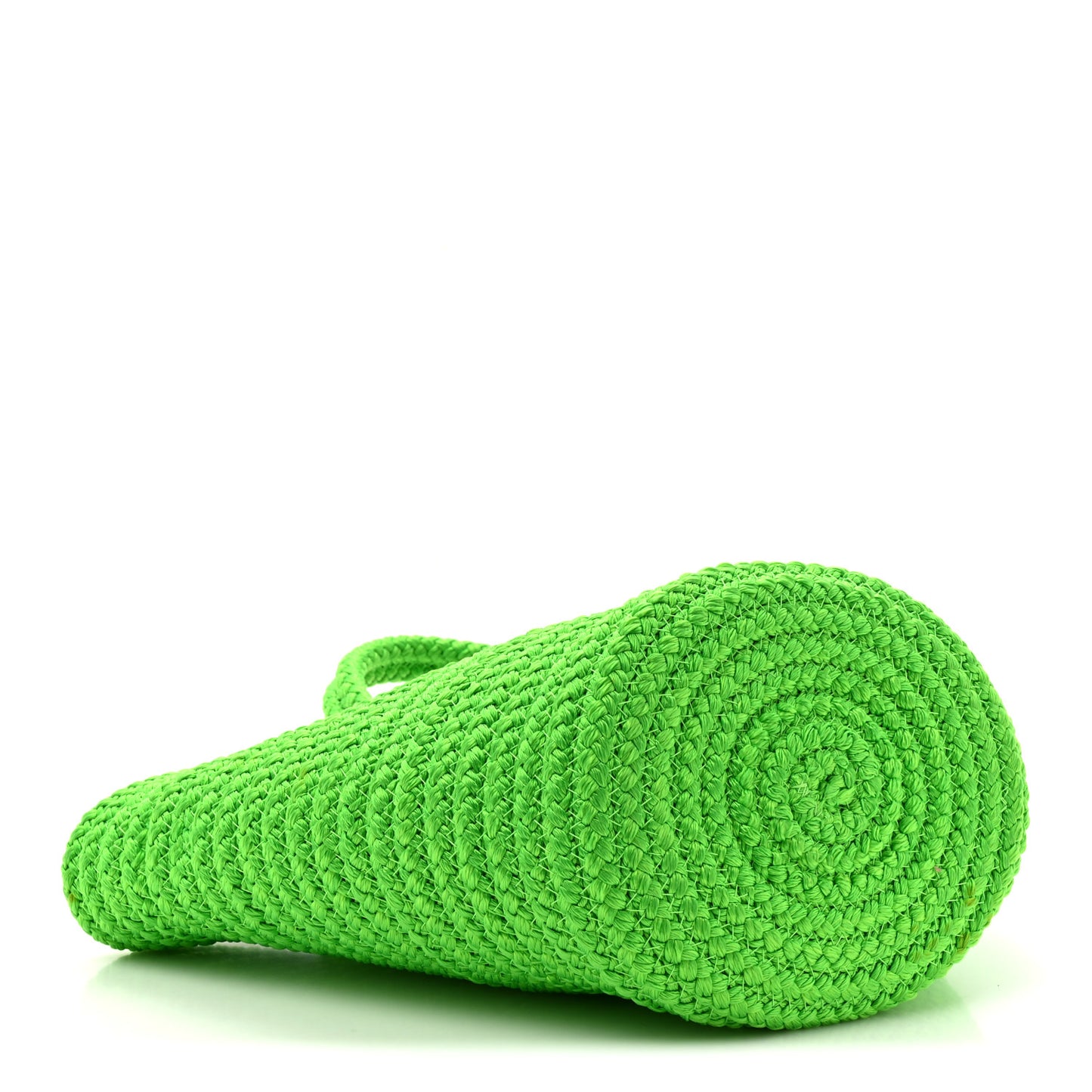 Nylon Lambskin Woven Small Ibiza Basket With Strap Green