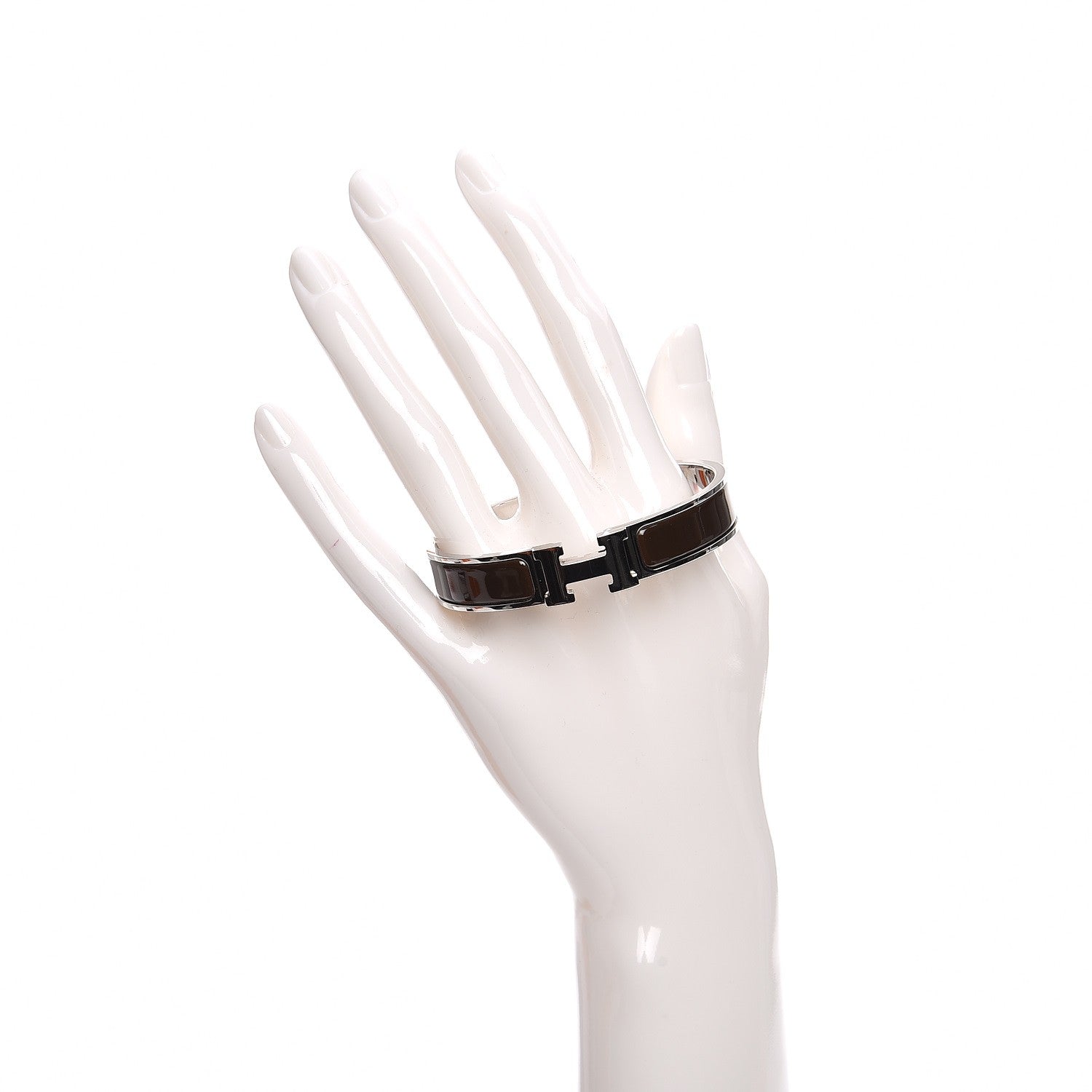 Hermes Enamel Narrow Clic Clac H Bracelet GM Chocolate 2 of 6