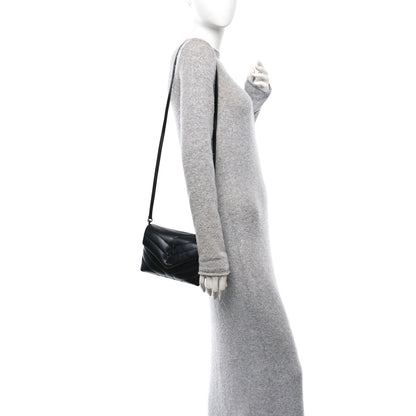 Saint Laurent Calfskin Y Quilted Monogram Monochrome Toy Loulou Crossbody Bag Black 2 of 11