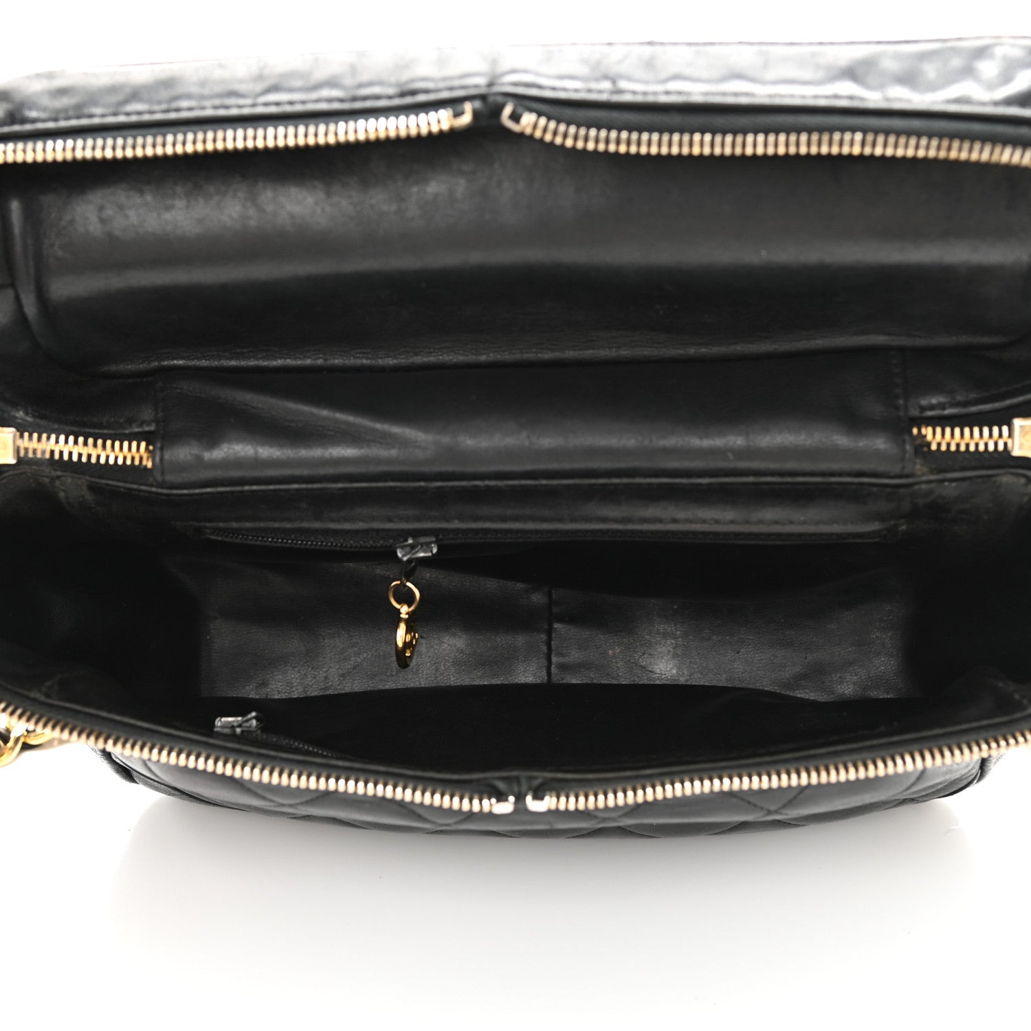 Chanel Lambskin Quilted Vanity Train Case Shoulder Bag Black 5 of 14