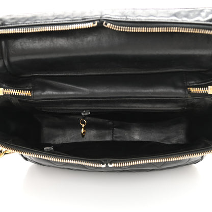 Chanel Lambskin Quilted Vanity Train Case Shoulder Bag Black 5 of 14