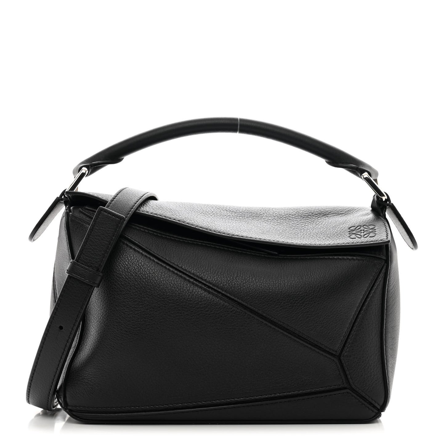 Calfskin Small Puzzle Bag Black